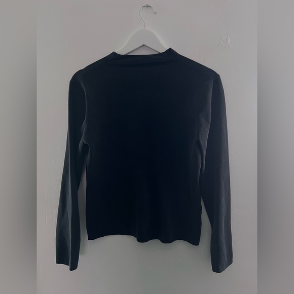 Ann Taylor || Women’s Black Button Down Casual Outdoor Cardigan Silk Blend L - Picture 3 of 9